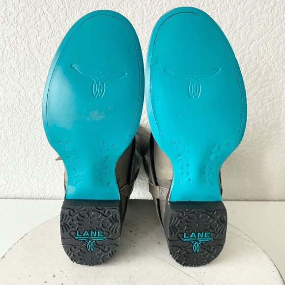 NEW Lane DUSTOFF Womens Cowboy Boots 8.5 Gray Western Cowgirl Ankle Short Bootie - Picture 8 of 11